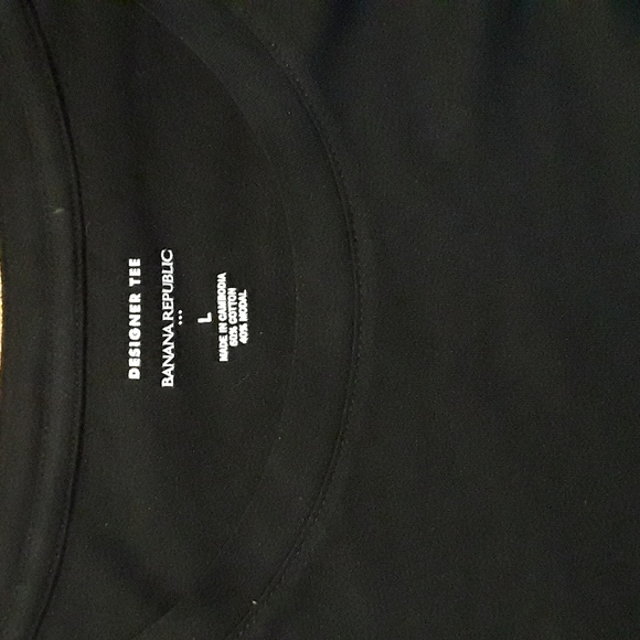 🎈NWOT | BANANA REPLUBLIC Short Sleeve Black Blouse - size L 🎈 - Picture 3 of 4